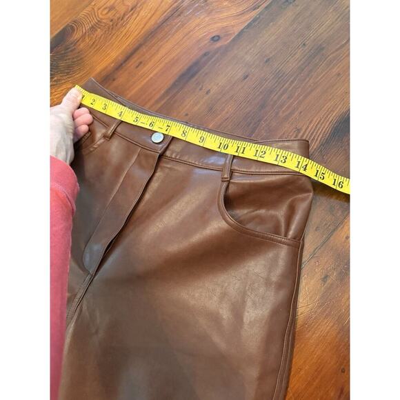 Aritzia Wilfred Oracle Faux Leather Balloon Pants Size 6 Brown EUC - Picture 5 of 16